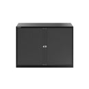 Black Bisley 1000mm wide essentials tambour unit with 718mm depth, featuring a front view showcasing its sleek dark grey finish.