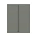 Bisley office cupboard with 2 shelves, 1000mm wide, in a neutral color, showcasing its storage space and sturdy construction.