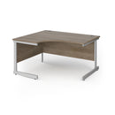 Dams Contract 25 ergonomic desk with Nebraska oak finish and cantilever legs, featuring a spacious rectangular tabletop and modern design.