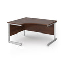 Dams Contract 25 ergonomic walnut desk with cantilever leg, featuring a spacious work surface and modern design.
