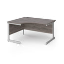 Grey oak Dams Contract 25 ergonomic desk with cantilever legs, featuring a spacious work surface and modern design.