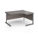 Dams Contract 25 ergonomic desk with grey oak finish and cantilever legs, featuring a spacious workspace and modern design.