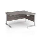 Grey oak Dams Contract 25 ergonomic desk with cantilever leg, featuring a spacious work surface and modern design.