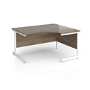 Dams Contract 25 ergonomic desk with Nebraska Oak finish and cantilever legs, featuring a spacious work surface and modern design.
