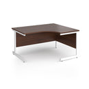 Dams Contract 25 ergonomic walnut desk with cantilever legs, showcasing a spacious work surface and modern design.
