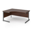 Dams Contract 25 ergonomic walnut desk with cantilever legs, modern office workspace with smooth surface and sturdy frame.