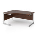 Dams Contract 25 ergonomic walnut desk with cantilever legs, modern office workspace with clean lines and wood finish.