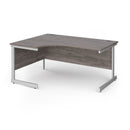Grey oak Dams Contract 25 ergonomic desk with cantilever legs, featuring a spacious work surface and modern design.
