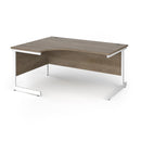 Dams Contract 25 ergonomic desk with Nebraska oak finish and cantilever legs, featuring a spacious work surface and modern design.
