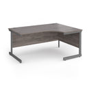 Dams Contract 25 ergonomic desk with grey oak finish and cantilever legs, modern office workspace furniture.