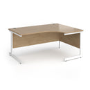 Dams Contract 25 ergonomic oak desk with cantilever legs, modern office furniture in Kendal Oak finish, workspace setup.