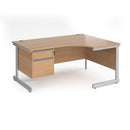 Contract 25 Ergonomic Desk With Cantilever Leg & 2 Drawer Pedestal - Beech - NWOF