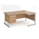 Contract 25 Ergonomic Desk With Cantilever Leg & 3 Drawer Pedestal - Beech - NWOF