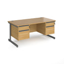 Contract 25 800mm Deep Straight Desk With 2 and 2 Drawer Pedestals & Cantilever Leg - Oak - NWOF