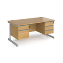 Contract 25 800mm Deep Straight Desk With 2 and 3 Drawer Pedestals & Cantilever Leg - Oak - NWOF