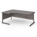 Grey oak Contract 25 ergonomic desk with cantilever legs by Dams, featuring a spacious work surface and modern design.