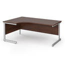 Dams Contract 25 ergonomic walnut desk with cantilever legs, showcasing smooth wooden surface and sturdy modern design