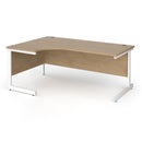 Dams Contract 25 ergonomic desk with cantilever legs in Kendal Oak finish, featuring a spacious workspace and modern design.
