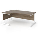 Dams Contract 25 ergonomic desk with Nebraska Oak finish and cantilever legs, featuring a spacious work surface and modern design.