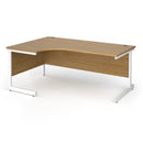 Dams Contract 25 ergonomic oak desk with cantilever leg, showcasing smooth wooden surface and modern office design.