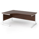 Dams Contract 25 ergonomic walnut desk with cantilever leg, showing the spacious work surface and modern design.