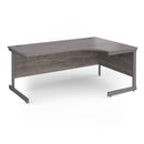 Grey oak Dams Contract 25 ergonomic desk with cantilever legs, featuring a spacious workspace and modern design.