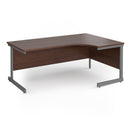 Dams Contract 25 ergonomic desk with walnut finish and cantilever legs, modern office furniture for workspace setup.