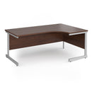 Dams Contract 25 ergonomic walnut desk with cantilever legs, showing sleek wood surface and modern office design.