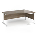 Dams Contract 25 ergonomic desk with Nebraska Oak finish and cantilever legs, featuring a spacious workspace and modern design.