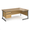 Contract 25 Ergonomic Desk With Cantilever Leg & 2 Drawer Pedestal - Oak - NWOF