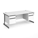 Contract 25 800mm Deep Straight Desk With 2 and 2 Drawer Pedestals & Cantilever Leg - White - NWOF
