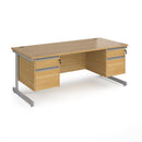 Contract 25 800mm Deep Straight Desk With 2 and 2 Drawer Pedestals & Cantilever Leg - Oak - NWOF