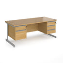 Contract 25 800mm Deep Straight Desk With 2 and 3 Drawer Pedestals & Cantilever Leg - Oak - NWOF