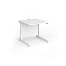 Contract 25 800mm Deep Straight Desk With Cantilever Leg - White - NWOF