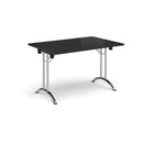Rectangular Folding Leg Table With Curved Foot Rails - Black - NWOF