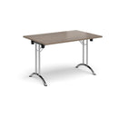 Rectangular Folding Leg Table With Curved Foot Rails - Barcelona Walnut - NWOF