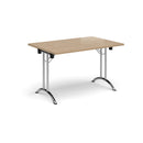 Rectangular Folding Leg Table With Curved Foot Rails - Kendal Oak - NWOF