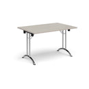 Rectangular Folding Leg Table With Curved Foot Rails - Light Grey - NWOF