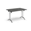Rectangular Folding Leg Table With Curved Foot Rails - Onyx Grey - NWOF