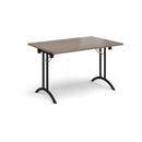 Rectangular Folding Leg Table With Curved Foot Rails - Barcelona Walnut - NWOF