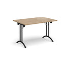 Rectangular Folding Leg Table With Curved Foot Rails - Kendal Oak - NWOF
