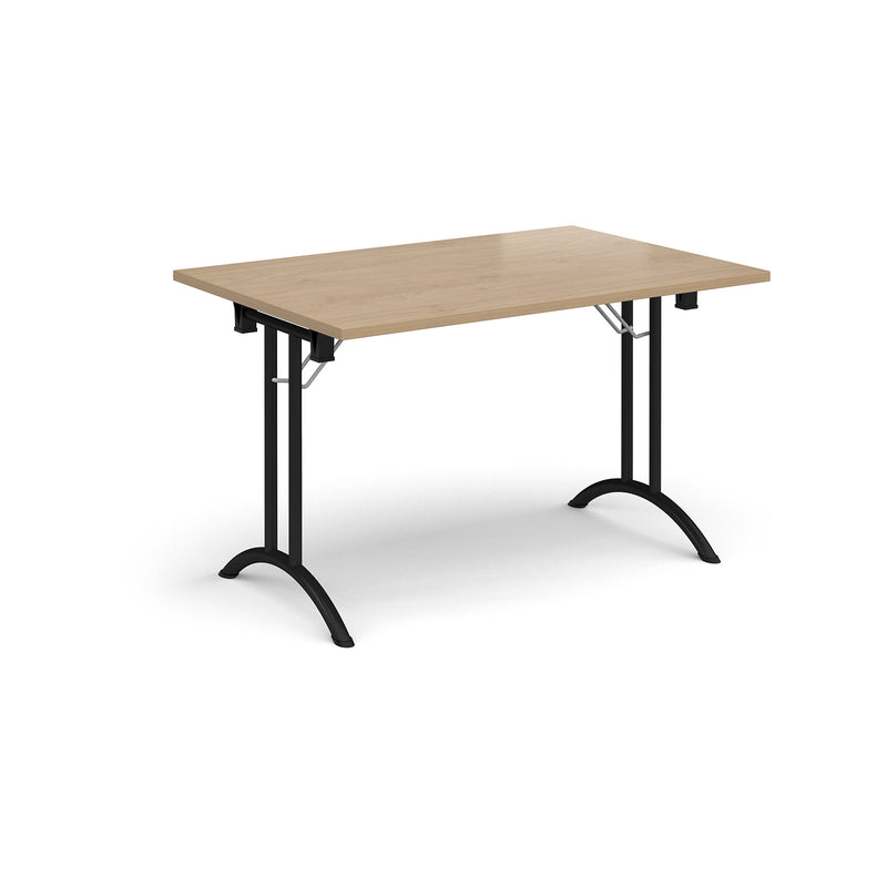 Rectangular Folding Leg Table With Curved Foot Rails - Kendal Oak - NWOF