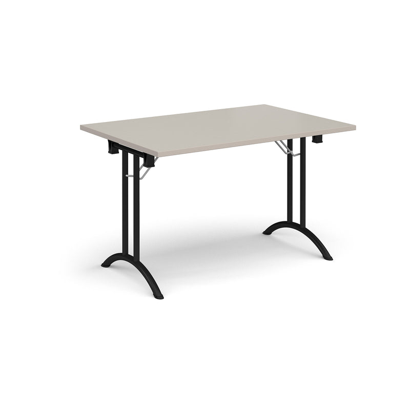 Rectangular Folding Leg Table With Curved Foot Rails - Light Grey - NWOF
