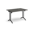 Rectangular Folding Leg Table With Curved Foot Rails - Onyx Grey - NWOF