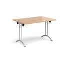 Rectangular Folding Leg Table With Curved Foot Rails - Beech - NWOF