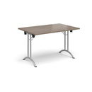 Rectangular Folding Leg Table With Curved Foot Rails - Barcelona Walnut - NWOF