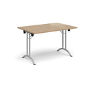 Rectangular Folding Leg Table With Curved Foot Rails - Kendal Oak - NWOF