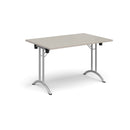 Rectangular Folding Leg Table With Curved Foot Rails - Light Grey - NWOF