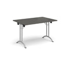 Rectangular Folding Leg Table With Curved Foot Rails - Onyx Grey - NWOF