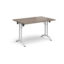 Rectangular Folding Leg Table With Curved Foot Rails - Barcelona Walnut - NWOF